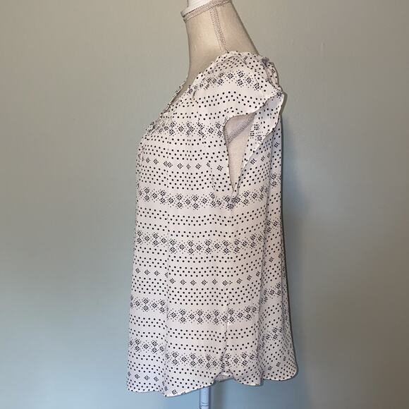 Women's LC Lauren Conrad Pleated Scoopneck Top Size L - Picture 4 of 7